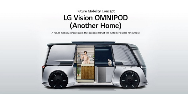آینده¬ هوشمندی که ال‌جی با خودروی مفهومی LG Omnipod برای کاربرانش در نظر گرفته است